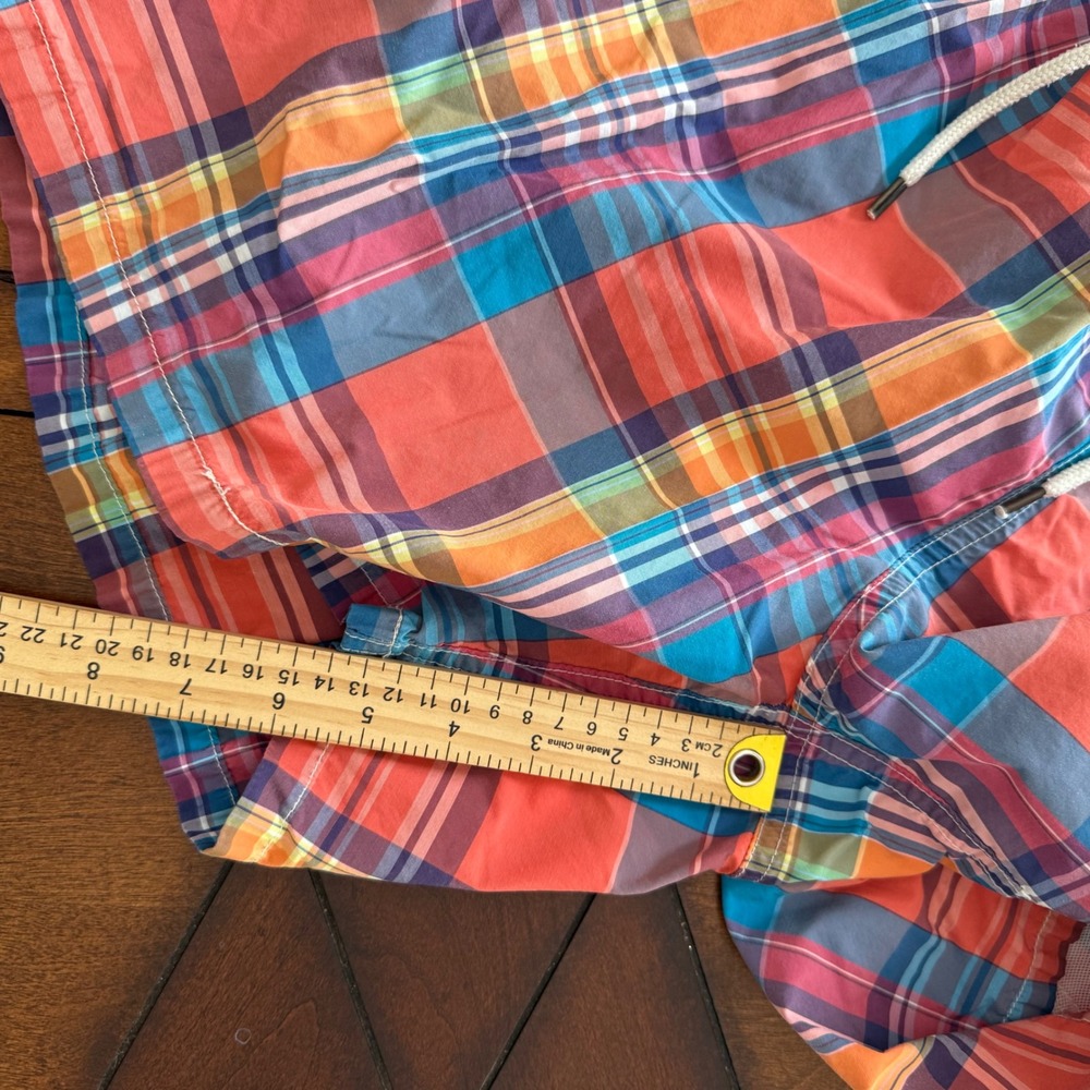 Polo Ralph Lauren Mens XXL Plaid Swim Trunks Multi Color Madras Mesh Lined Pony - Picture 9 of 9